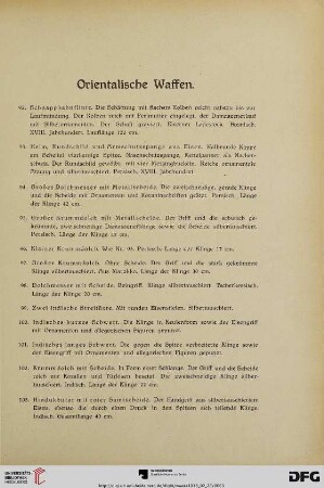Orientalische Waffen (Nr. 92-105)