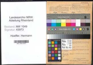Entnazifizierung Hermann Hoeffer , geb. 11.06.1893 (Schmied)
