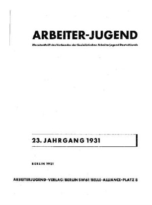 23: Arbeiter-Jugend - 23.1931