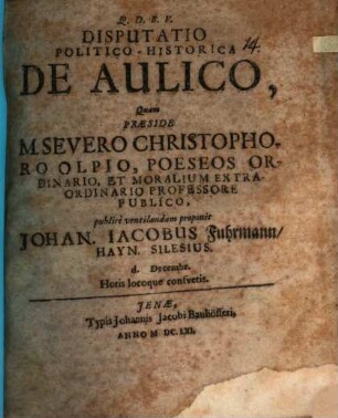 Disp. pol. hist. de aulico