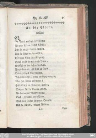 An die Eltern.