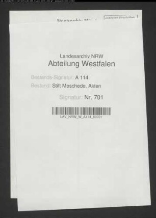 Schultenhof vor Meschede: Gewinnbrief des Propstes für Jost Schulte