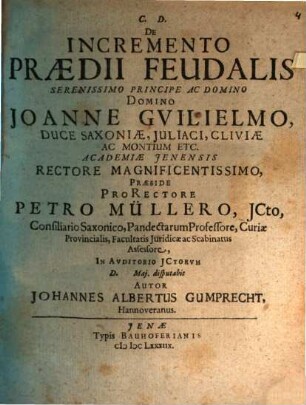 De Incremento Praedii Feudalis
