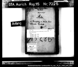Die Unterhaltung der neuen Landstraßen von Aurich nach Esens und Wittmund