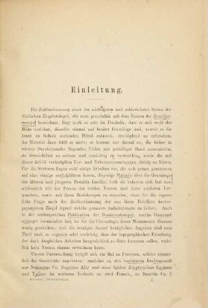 Untersuchungen über die Chronologie der Ziegelstempel der Gens Domitia : Wilhelm Henzen zur Feier seines 70. Geburtstages in dankbarer Verehrung gewidmet