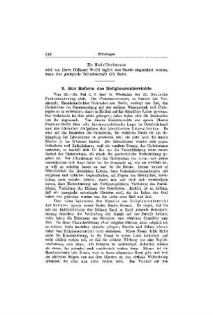 Zur Reform des Religionsunterrichts
