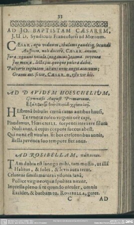 Ad Jo. Baptistam Caesarem, I.U.D. Syndicum Francofurti ad Moenum