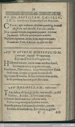 Ad Jo. Baptistam Caesarem, I.U.D. Syndicum Francofurti ad Moenum