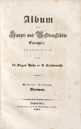 Album der Haupt- und Residenzstädte Europa's, 2,3. Bremen
