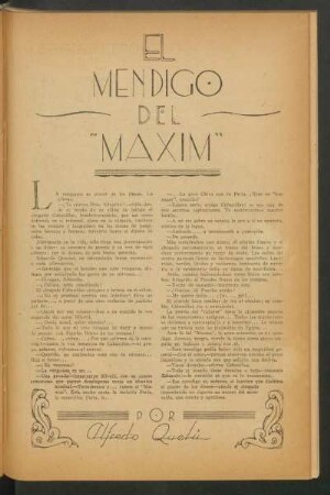 El mendigo del "Maxim" : Ilustro Julio Orione