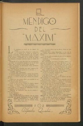 El mendigo del "Maxim" : Ilustro Julio Orione