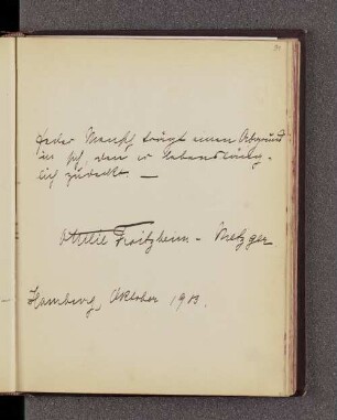 Ottilie Froitzheim-Metzger. – Hamburg, ??.10.1903