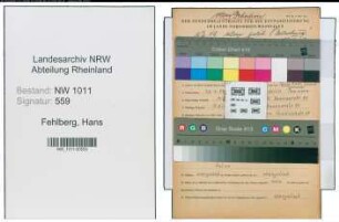 Entnazifizierung Hans Fehlberg , geb. 23.07.1909 (Arbeiter)