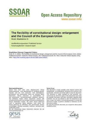 The flexibility of constitutional design: enlargement and the Council of the European Union