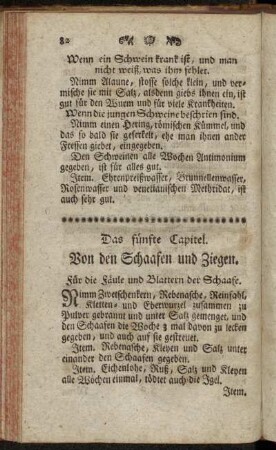 Das fünfte Capitel. Von den Schaafen und Ziegen.