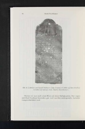 Abb. 4: Grabstein von Knudt Tückes (= Claas Teunisz) (gest 1800) auf dem Friedhof in Nebel auf Amrum (Foto: Martin Rheinheimer).