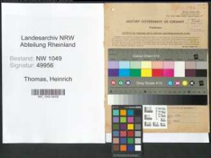 Entnazifizierung Heinrich Thomas , geb. 28.08.1900 (Beizer)