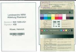Entnazifizierung Heinrich Kluwe , geb. 30.07.1892 (Beamter)