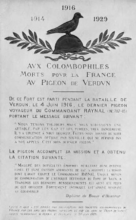 Plakette zur Erinnerung der Verteidigung der Anlage im 1. Weltkrieg