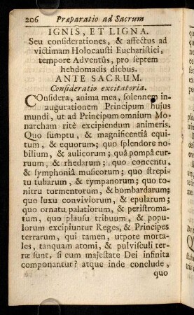 206-229, Praxis praeparandi se ad Sacrificium Missae tempore Adventus & gratiarum actio.