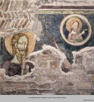 Verkündigung an Maria mit dem Heiligen Johannes dem Täufer und einer Heiliger