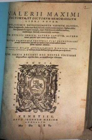 Dictorum factorumque memorabilium libri novem