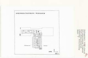 Kreiskrankenhaus Wiesloch (Diplomarbeit bei Peter Poelzig): Grundriss 4. Obergeschoss 1:200