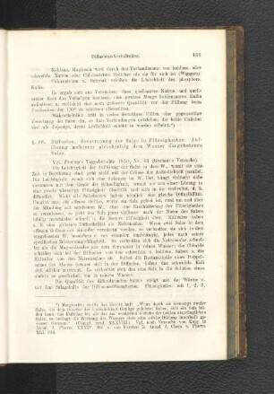 § 88. Diffusion. Zerstreuung der Salte in Flüssigkeiten. Auflösung mehrerer gleichzeitig dem Wasser dargebotenen Salze.