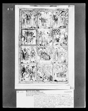 Paris - Psalter — Verkündigung, Heimsuchung und andere Szenen rund um die geburt Christi, Folio 4 verso