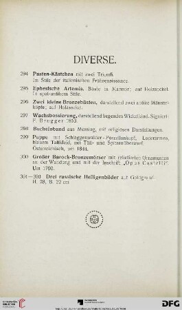 Diverse (Nr. 294-303)