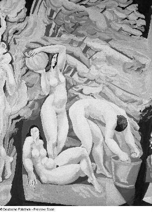 Bildteppich mit Frauen am Wasser