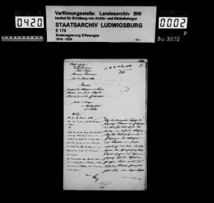 Schuldenwesen der Stiftungspflege bzw. Kirchengemeinde Heuchlingen