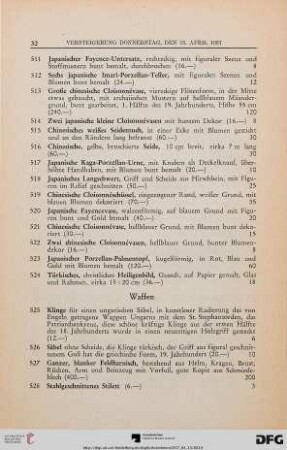 Waffen (Nr. 525-544)
