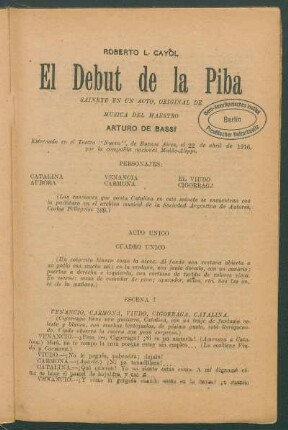 Acto único - Cuadro único
