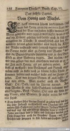 Das sechste Capitel. Vom Honig und Wachs.