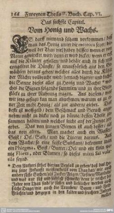 Das sechste Capitel. Vom Honig und Wachs.