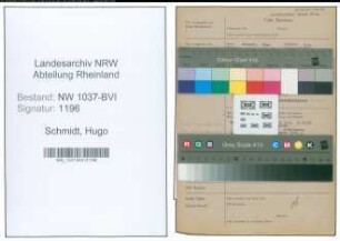 Entnazifizierung Hugo Schmidt , geb. 07.01.1890 (Vorstandsmitglied)
