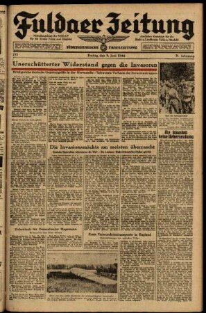 Ausgabe vom Freitag, den 09. Juni 1944.
