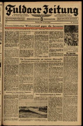 Ausgabe vom Freitag, den 09. Juni 1944.