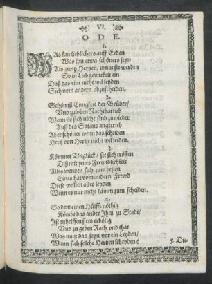 Beiträger VI. Ode.