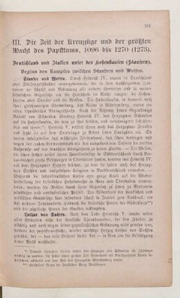 III. Die Zeit der Kreuzzüge und der größten Macht des Papsttums, 1096 bis 1270 (1273)