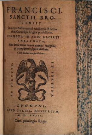 Commentatio in Andr. Alciati Emblemata