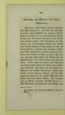 Britannia und Hibernia mit seinen Bewohnern