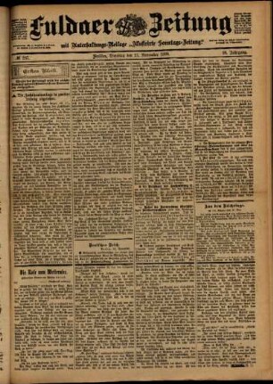 Erste Ausgabe vom Dienstag, den 21. November 1899.