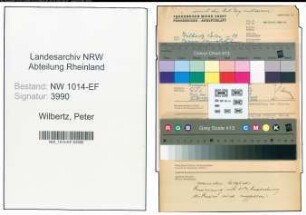 Entnazifizierung Peter Wilbertz , geb. 20.02.1887 ()