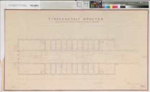 Münster (Münster) Strafanstalt Grundriß 2. Geschoß 1953 1 : 50 68 x 122 Pause Staatshochbauamt Münster Regierung Münster Nr. 34029