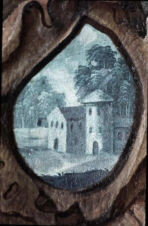 Kartusche mit Landschaft (unter dem Bild: Cygnus und die Heliaden)