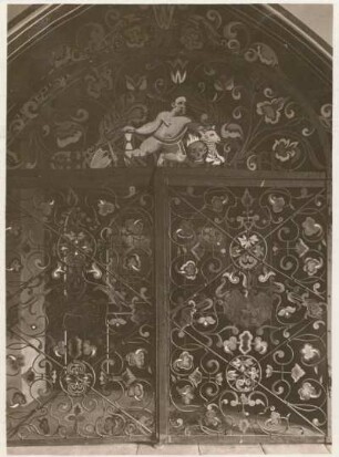 Nossen-Leuben. Marienkirche (1740). Turmvorhalle. Detail: Eisernes Gittertor
