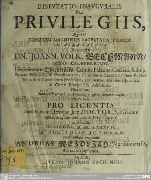 Disputatio de privilegiis
