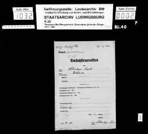 Schlossberger, Leopold; Viehhändler *06.03.1896 Niederstetten Dezember 1938 ausgewandert in die USA Wohnort: Niederstetten